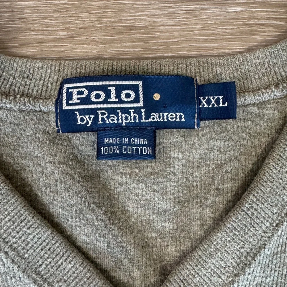 Polo Ralph Lauren V-Neck Sweater Mens XXL Green 100% Cotton Long Sleeve Pullover